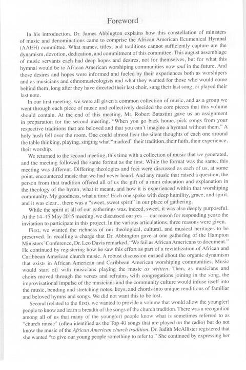 One Lord, One Faith, One Baptism: an African American ecumenical hymnal page iv