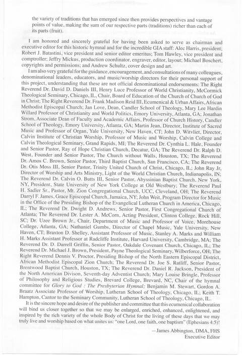 One Lord, One Faith, One Baptism: an African American ecumenical hymnal page ix