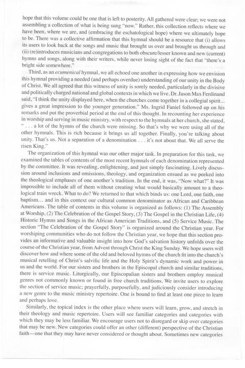 One Lord, One Faith, One Baptism: an African American ecumenical hymnal page v