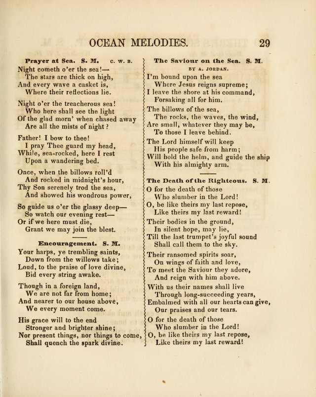 Ocean Melodies, and Seamen