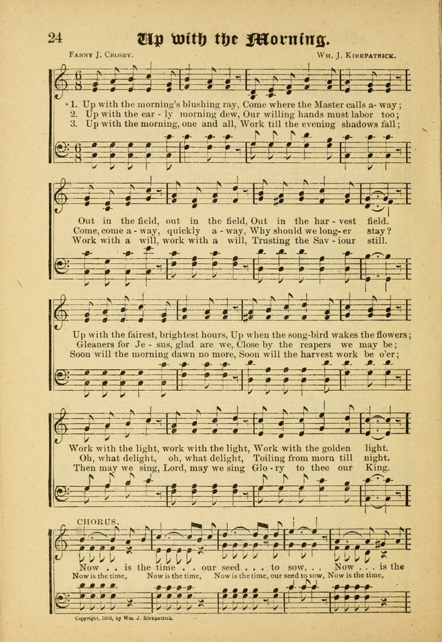 Our Praise in Song: a collection of hymns and sacred melodies, adapted for use by Sunday schools, Endeavor societies, Epworth Leagues, evangelists, pastors, choristers, etc. page 24