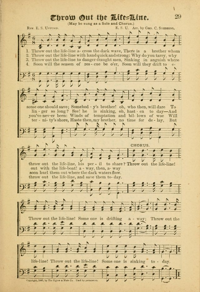 Our Praise in Song: a collection of hymns and sacred melodies, adapted for use by Sunday schools, Endeavor societies, Epworth Leagues, evangelists, pastors, choristers, etc. page 29