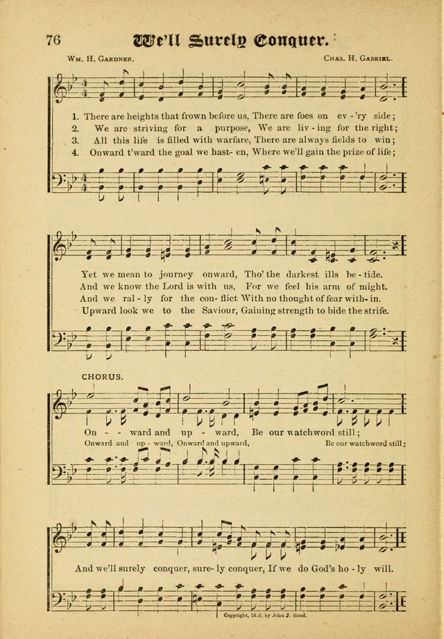 Our Praise in Song: a collection of hymns and sacred melodies, adapted for use by Sunday schools, Endeavor societies, Epworth Leagues, evangelists, pastors, choristers, etc. page 76