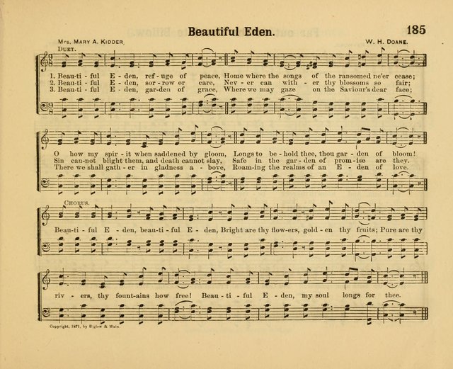 Our Song Book: a collection of songs selected and edited expressly for the Sunday School of the First Baptist Peddie Memorial Church, Newark, N. J. page 184