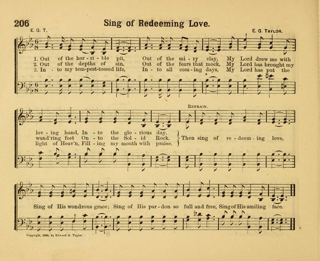 Our Song Book: a collection of songs selected and edited expressly for the Sunday School of the First Baptist Peddie Memorial Church, Newark, N. J. page 205