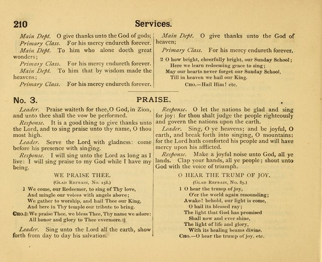 Our Song Book: a collection of songs selected and edited expressly for the Sunday School of the First Baptist Peddie Memorial Church, Newark, N. J. page 209