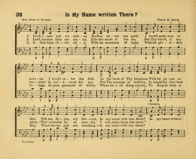 Our Song Book: a collection of songs selected and edited expressly for the Sunday School of the First Baptist Peddie Memorial Church, Newark, N. J. page 37