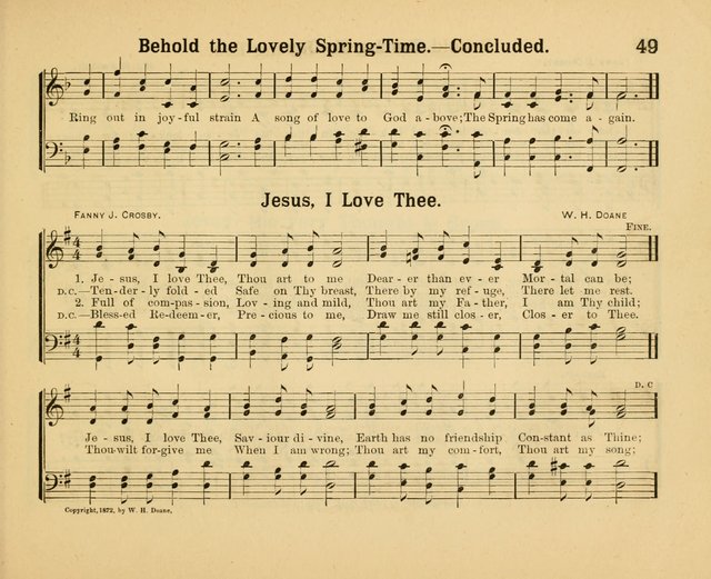 Our Song Book: a collection of songs selected and edited expressly for the Sunday School of the First Baptist Peddie Memorial Church, Newark, N. J. page 48