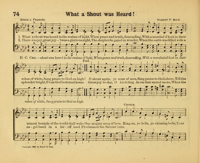 Our Song Book: a collection of songs selected and edited expressly for the Sunday School of the First Baptist Peddie Memorial Church, Newark, N. J. page 73