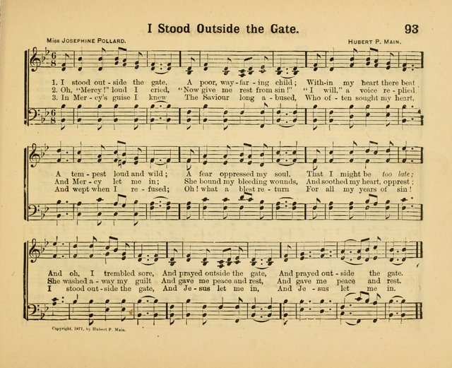 Our Song Book: a collection of songs selected and edited expressly for the Sunday School of the First Baptist Peddie Memorial Church, Newark, N. J. page 92