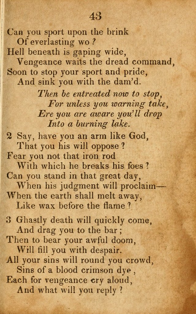 Original and Select Hymns, and Sacred Pindoric Odes., few of which have ever been published (1st. ed.) page 43
