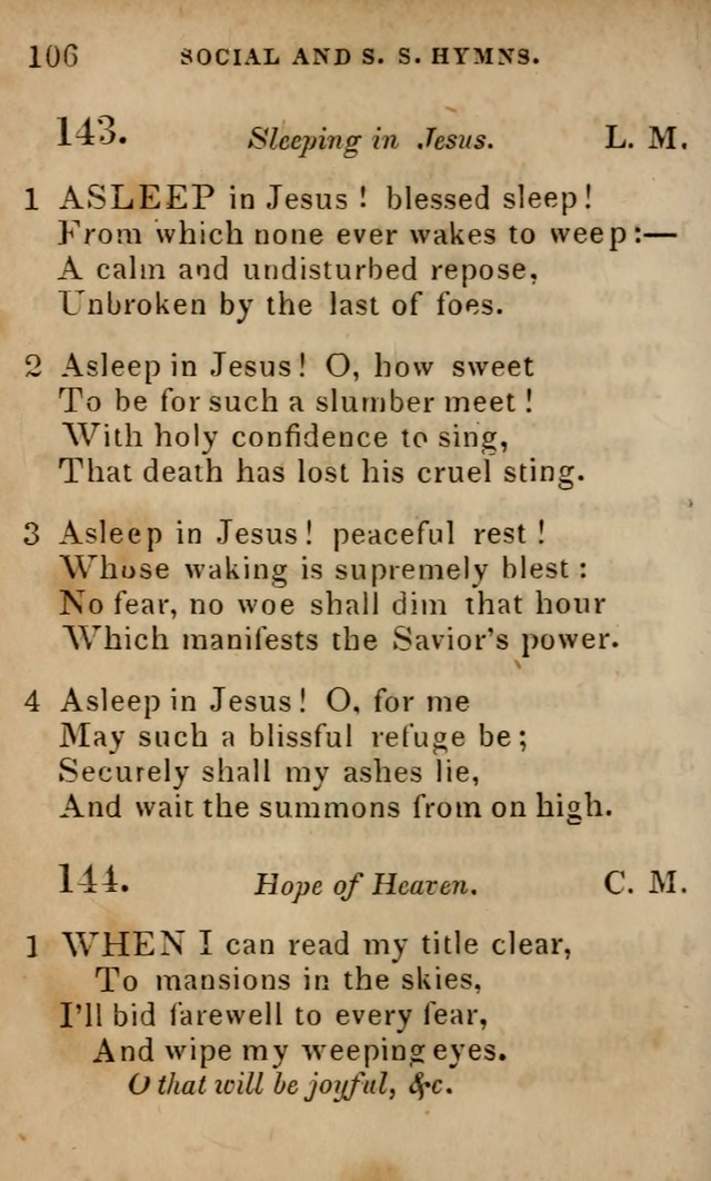 Oberlin social & sabbath school hymn book page 106