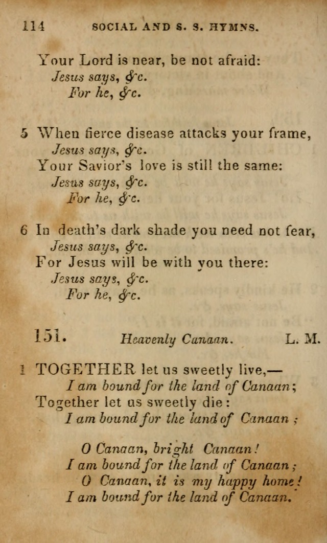 Oberlin social & sabbath school hymn book page 114