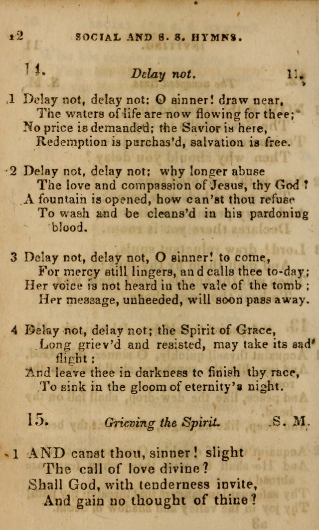 Oberlin social & sabbath school hymn book page 12