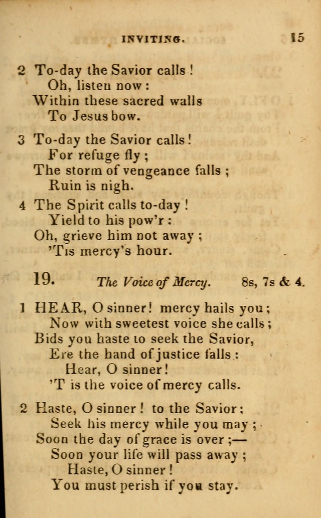 Oberlin social & sabbath school hymn book page 15