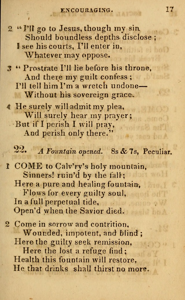 Oberlin social & sabbath school hymn book page 17