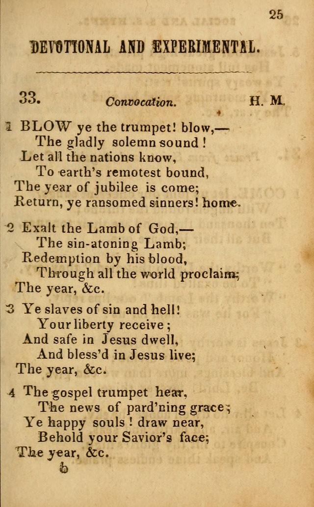 Oberlin social & sabbath school hymn book page 25