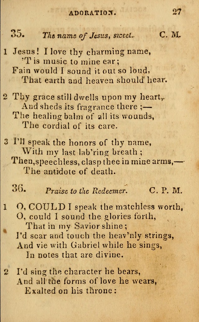 Oberlin social & sabbath school hymn book page 27