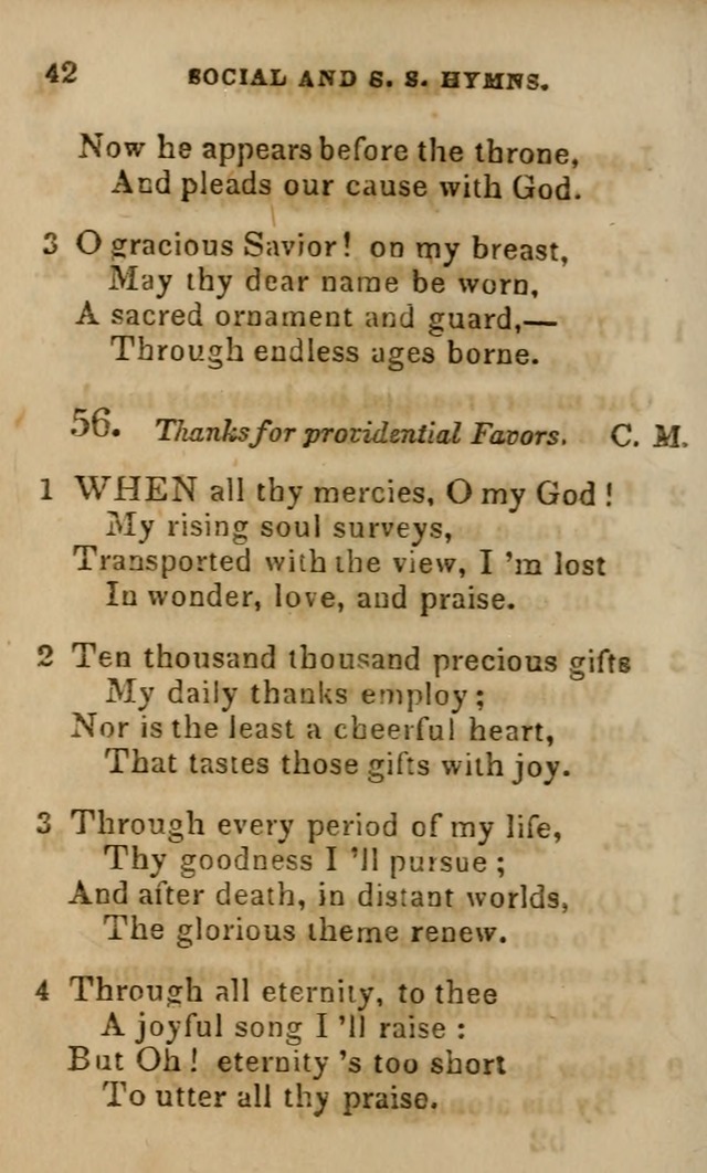 Oberlin social & sabbath school hymn book page 42