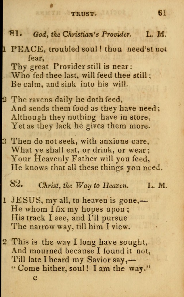 Oberlin social & sabbath school hymn book page 61
