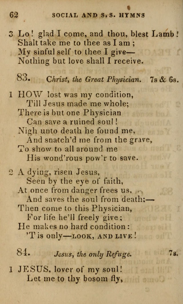 Oberlin social & sabbath school hymn book page 62