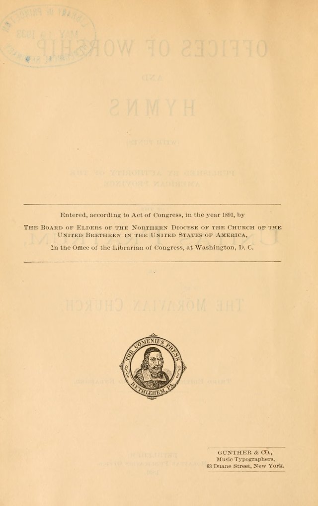 Offices of Worship and Hymns: with tunes, 3rd ed., revised and enlarged page 9