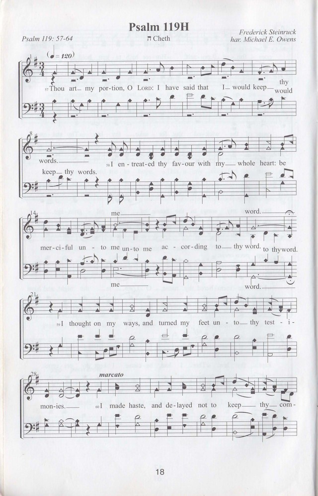 The complete and unaltered text of Psalm 119 from the King James Bible in the form of Musical Settings page 18
