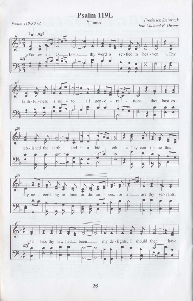 The complete and unaltered text of Psalm 119 from the King James Bible in the form of Musical Settings page 26