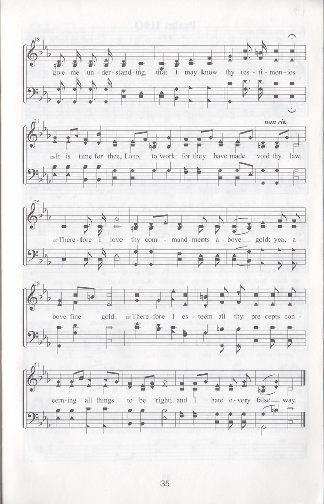 The complete and unaltered text of Psalm 119 from the King James Bible in the form of Musical Settings page 35