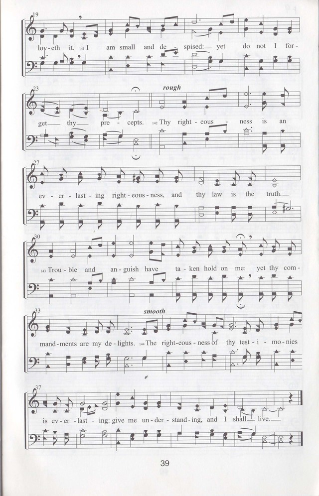 The complete and unaltered text of Psalm 119 from the King James Bible in the form of Musical Settings page 39