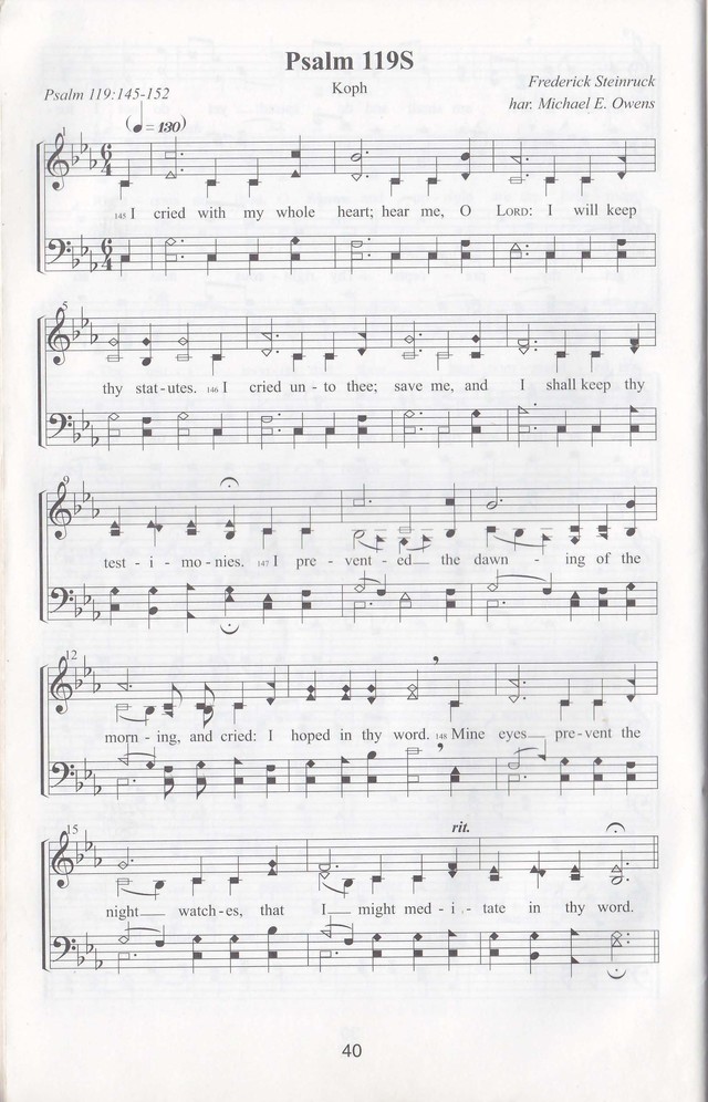 The complete and unaltered text of Psalm 119 from the King James Bible in the form of Musical Settings page 40