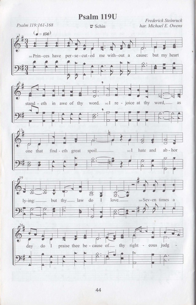 The complete and unaltered text of Psalm 119 from the King James Bible in the form of Musical Settings page 44