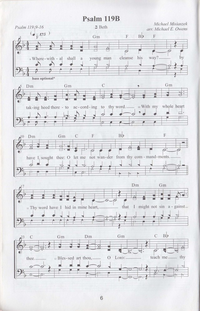 The complete and unaltered text of Psalm 119 from the King James Bible in the form of Musical Settings page 6