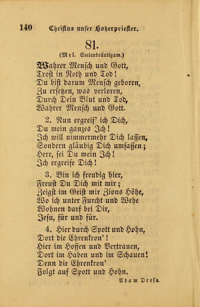 Die Pilgerharfe: eine sammlung evangelischer lieder, für den Gebrauch gläubig getauster Christen und der Gemeinden des Herrn in Nordamerika page 140