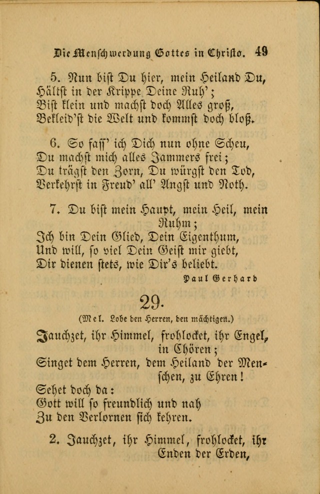 Die Pilgerharfe: eine sammlung evangelischer lieder, für den Gebrauch gläubig getauster Christen und der Gemeinden des Herrn in Nordamerika page 49