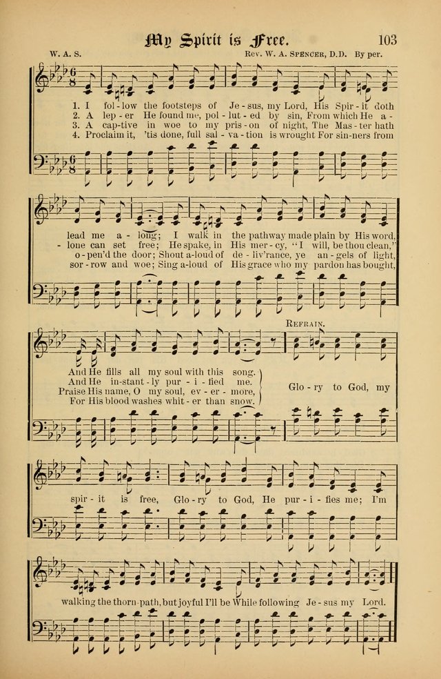 The Peacemaker: a collection of sacred songs and hymns for use in all services of the church, Sunday-school, home circle, and all kinds of evangelistic work page 103