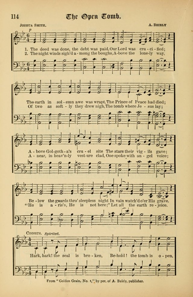 The Peacemaker: a collection of sacred songs and hymns for use in all services of the church, Sunday-school, home circle, and all kinds of evangelistic work page 114