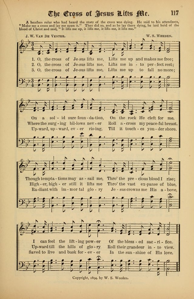 The Peacemaker: a collection of sacred songs and hymns for use in all services of the church, Sunday-school, home circle, and all kinds of evangelistic work page 117