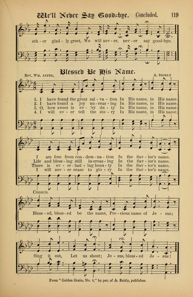 The Peacemaker: a collection of sacred songs and hymns for use in all services of the church, Sunday-school, home circle, and all kinds of evangelistic work page 119