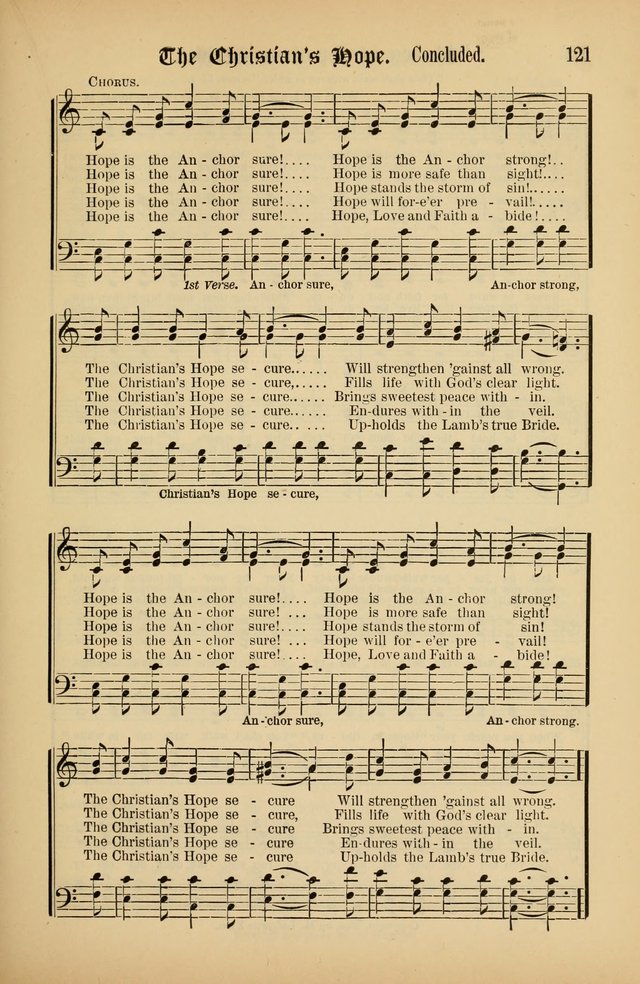 The Peacemaker: a collection of sacred songs and hymns for use in all services of the church, Sunday-school, home circle, and all kinds of evangelistic work page 121