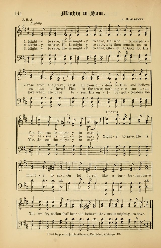 The Peacemaker: a collection of sacred songs and hymns for use in all services of the church, Sunday-school, home circle, and all kinds of evangelistic work page 144