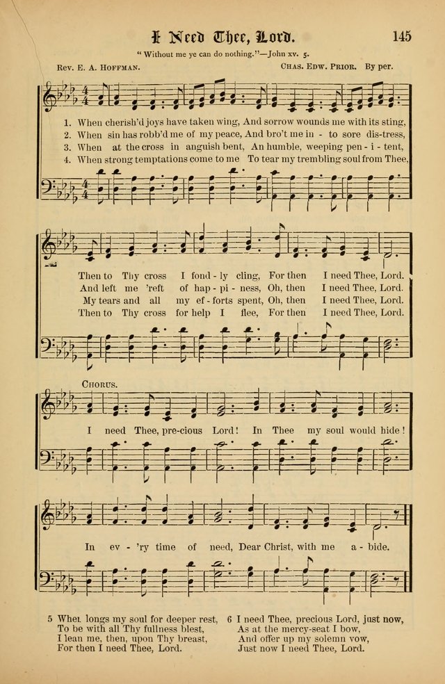 The Peacemaker: a collection of sacred songs and hymns for use in all services of the church, Sunday-school, home circle, and all kinds of evangelistic work page 145