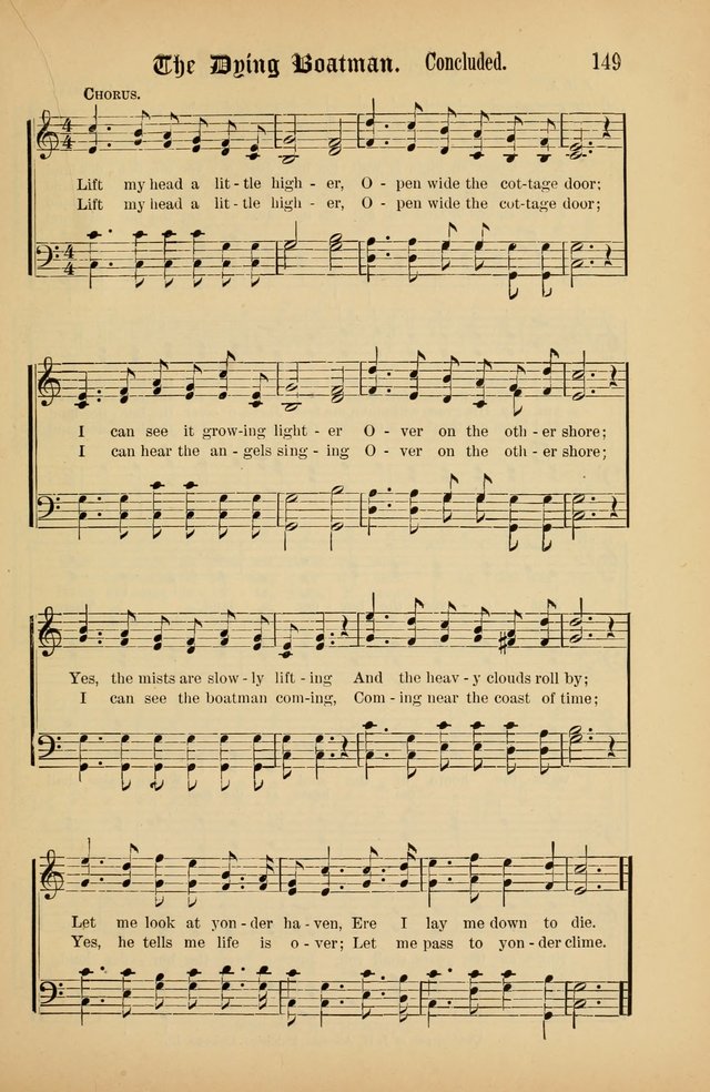 The Peacemaker: a collection of sacred songs and hymns for use in all services of the church, Sunday-school, home circle, and all kinds of evangelistic work page 149