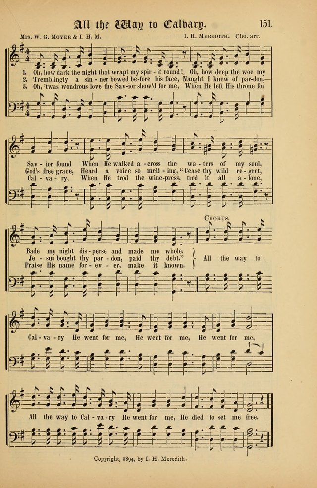 The Peacemaker: a collection of sacred songs and hymns for use in all services of the church, Sunday-school, home circle, and all kinds of evangelistic work page 151