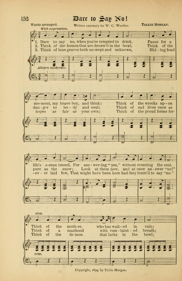 The Peacemaker: a collection of sacred songs and hymns for use in all services of the church, Sunday-school, home circle, and all kinds of evangelistic work page 152