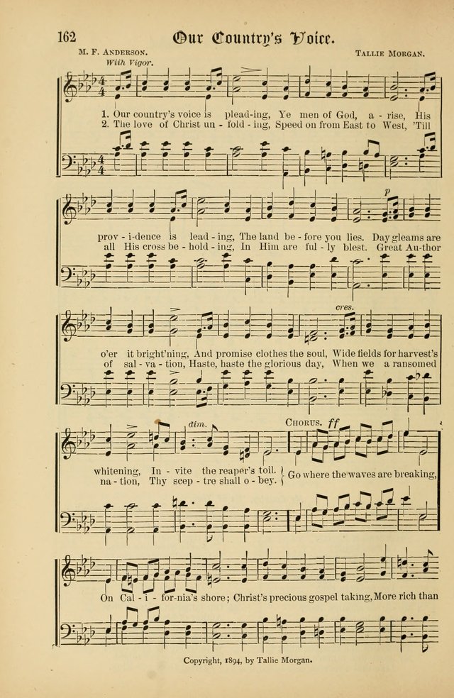 The Peacemaker: a collection of sacred songs and hymns for use in all services of the church, Sunday-school, home circle, and all kinds of evangelistic work page 162