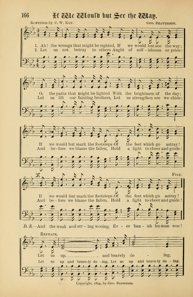 The Peacemaker: a collection of sacred songs and hymns for use in all services of the church, Sunday-school, home circle, and all kinds of evangelistic work page 166