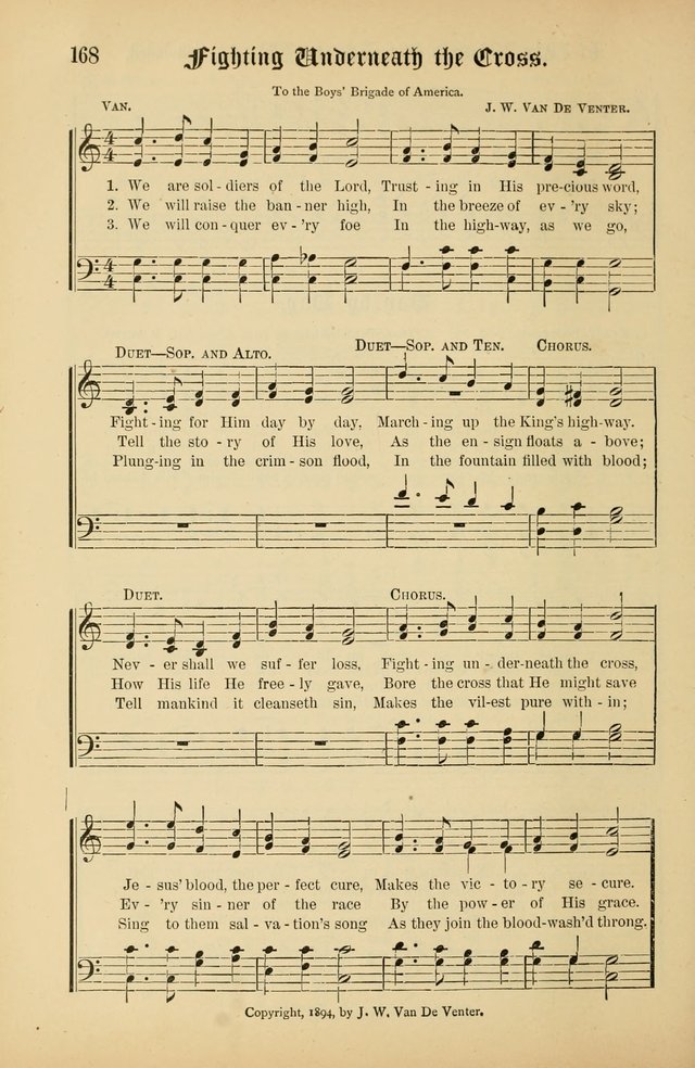 The Peacemaker: a collection of sacred songs and hymns for use in all services of the church, Sunday-school, home circle, and all kinds of evangelistic work page 168