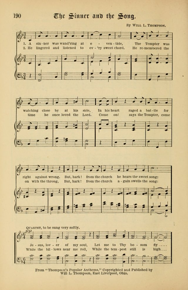 The Peacemaker: a collection of sacred songs and hymns for use in all services of the church, Sunday-school, home circle, and all kinds of evangelistic work page 190