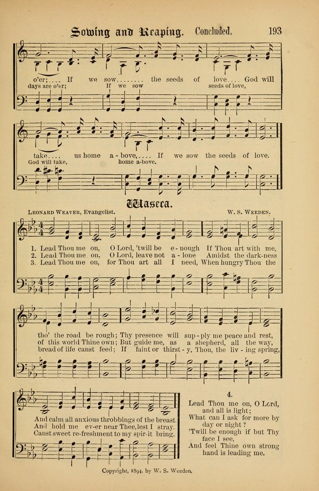 The Peacemaker: a collection of sacred songs and hymns for use in all services of the church, Sunday-school, home circle, and all kinds of evangelistic work page 193